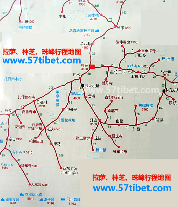 西藏旅游地图