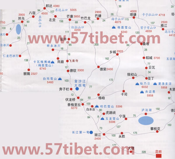滇藏线地图